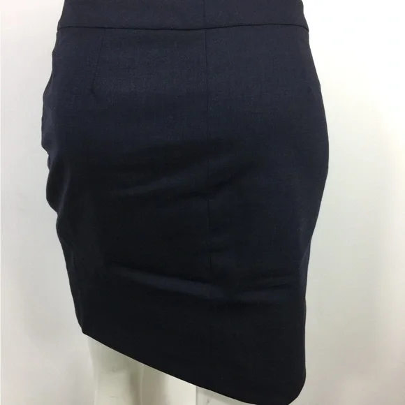 Rag & Bone Wool & Leather Wrap Skirt Navy 2